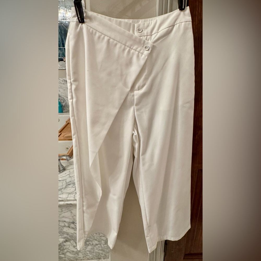 Solid Asymmetrical Straight Leg Pants - image 3